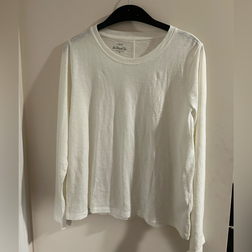 J.Crew Girlfriend Tee in Soft White